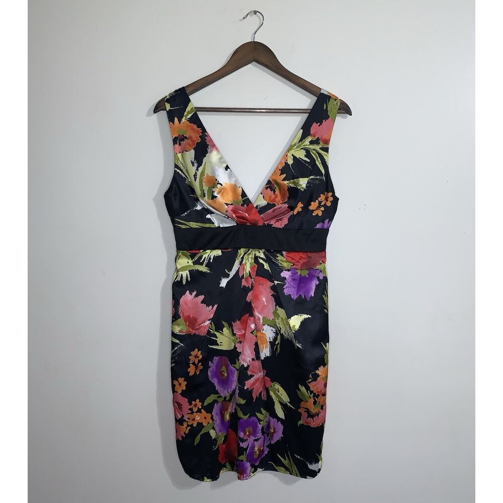 Twenty One Multicolor Floral Sleeveless Lined V-Neck Vacation Mini Women Dress M